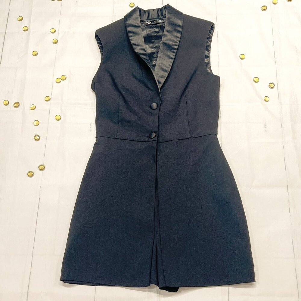 ZARA Black Tuxedo Romper 2293/230, Sz:  XS/XXS